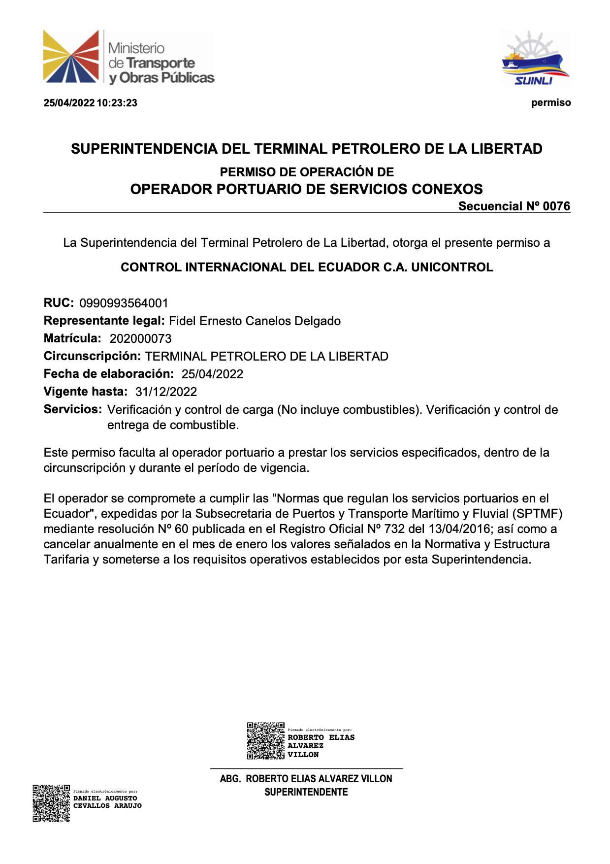 PERMISO DE OPERACION